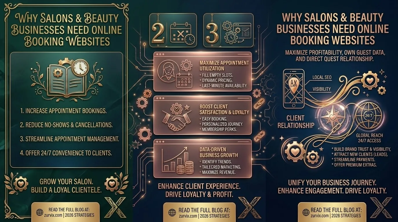 Why Salons & Beauty Businesses Need Online Booking Websites - ZURVIX Insights