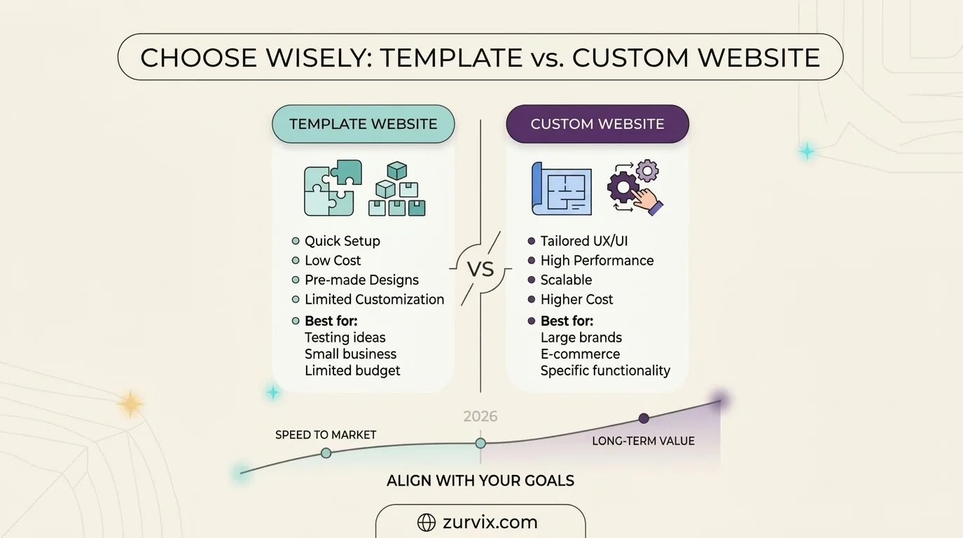 Template Website vs Custom Website: Which Should You Choose? - ZURVIX Insights